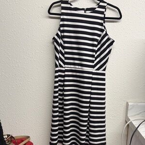 Apt. 9 Black and White Striped Midi Dress